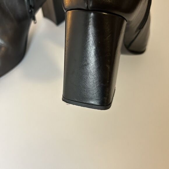 Napoleon Davos Gomma Leather Heeled Mid-calf Booties 40 Black Side-zip - Picture 12 of 15